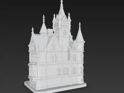 Reflection of Elegance Grandeur  Majestic Mansion Digital Model 3D print model