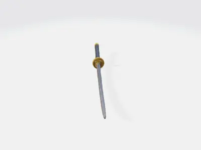A Japanese katana sword 3D model