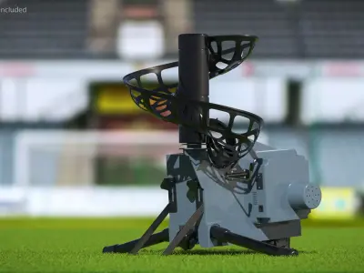 Baseball Catapult Pitch Trainer Grey 3D model