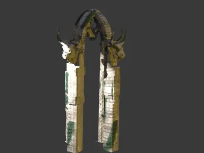 Bulls head Stone arch  3D model