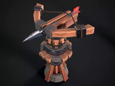 Tower Crossbow Low-poly 3D model