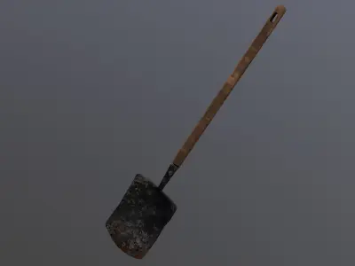 Shovel Low Poly PBR Game Asset Low-poly 3D model