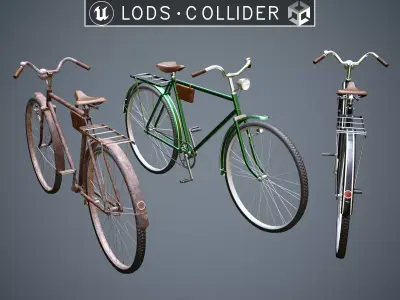 Customizable Vintage Bicycle - Updated for 2021 3D Model Pack