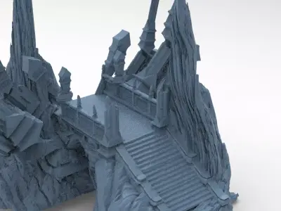 Hindu Inspired Great mountain Bridge  3D model