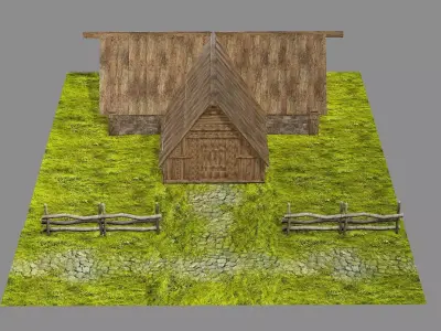 Medieval Viking House 06 Game Ready Low-poly 3D Model Low-poly 3D model