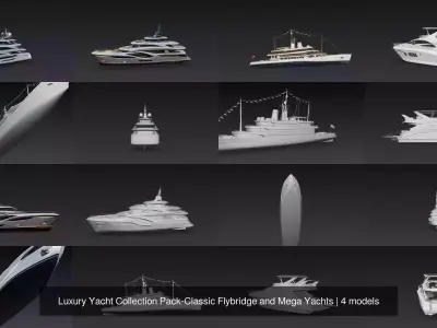 Luxury Yacht Collection Pack-Classic Flybridge and Mega Yachts