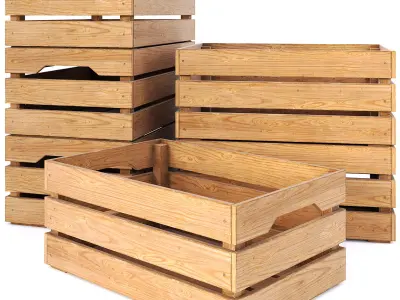 wooden box - PBR Game-Ready Low-poly 3D model purchase