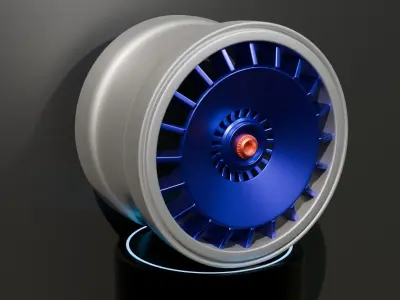 Sport Rim blue wheel 3D model