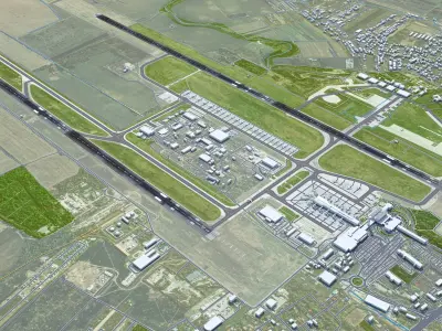 Bucharest Henri Coanda Airport 15km Low-poly 3D model