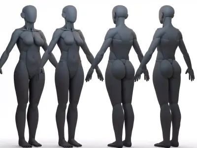 Blockout Girls 3D model