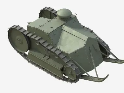 American Light Tank M1918 Ford 3-ton tank Low-poly 3D model