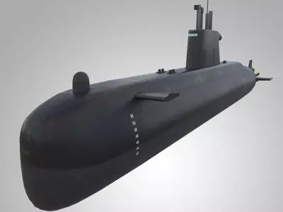 Submarine Agosta Low-poly 3D model