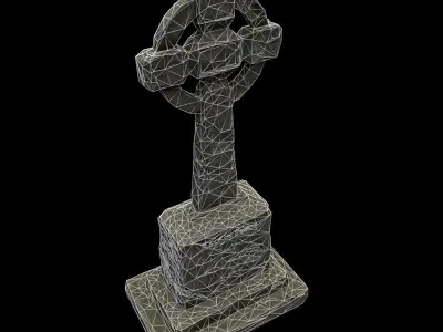 Celtic grave  Low-poly 3D model