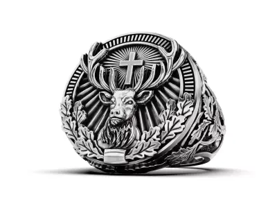 St Hubertus Signet Ring 3D print model