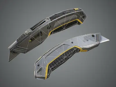 Utility Knife Low-poly 3D model purchase