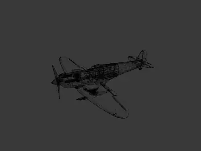 Spitfire MKV on starting sale Low-poly 3D model