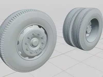 Truck wheels 3d 3D model