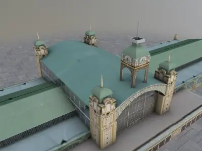 Prague Prumyslovy Palac Low-poly 3D model