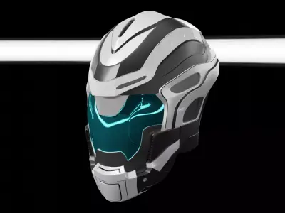 futuristic helmet 3D model buy