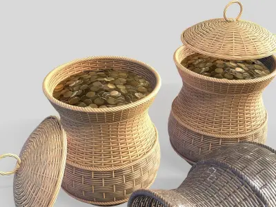 Basket 15 Low-poly 3D model