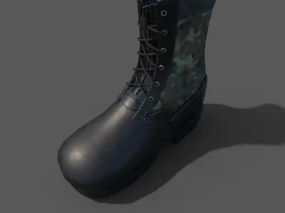  Camouflage Army Boots  Low-poly 3D model