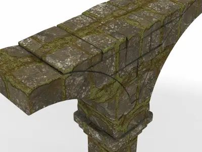 stone medieval arcade  3D model