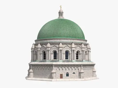  Neo-Byzantine Style Basilica with Stone Facade Green 