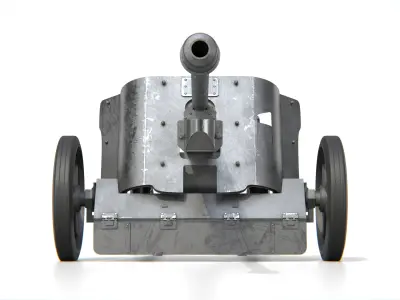5cm Pak 38 Anti-Tank Gun 3D model