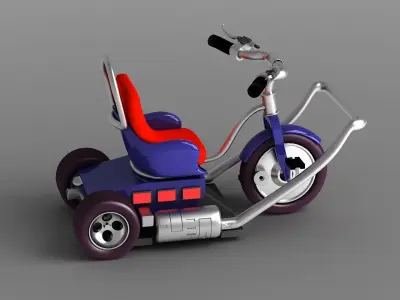 toon cartoon wheel vehiclerealistic child plastic 3D model
