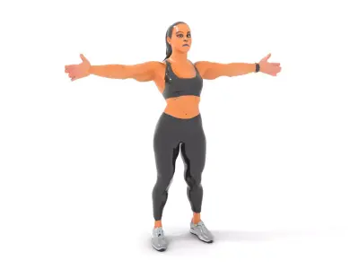 Athletic Fitness Woman model pack Low-poly 3D model