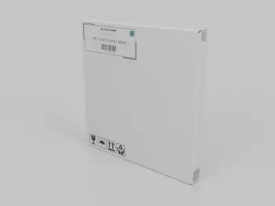 White Cardboard Box R-055 - Rigged and Customizable Low-poly 3D model