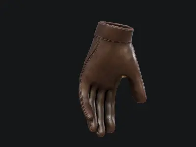 Gloves PBR Game-ready Low-poly leather glove Low-poly 3D model
