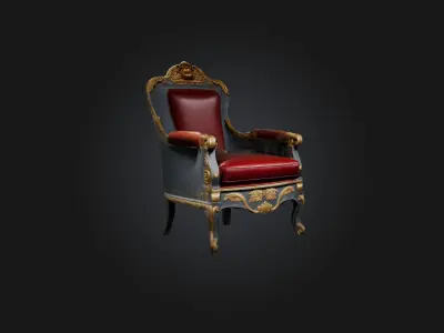 Roman Chair Low-poly 3D model