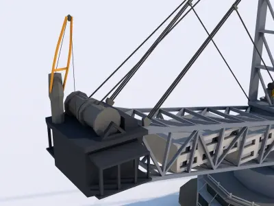 Mining Multi Bucket Wheel Excavator  Low-poly 3D model