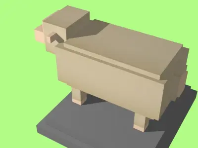 VOXEL SHEEP - MODEL 13 Low-poly 3D model