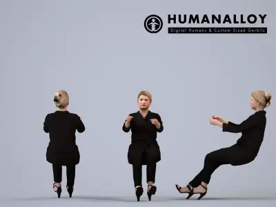 Basics0053 - A set containing 5 models of female adults driving 3D model