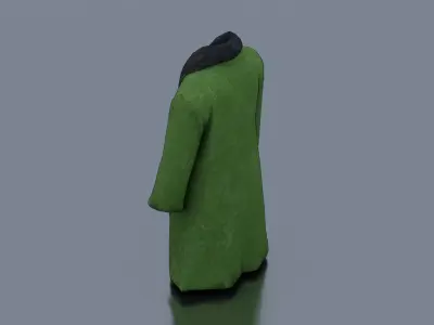 Chinese Style Military Overcoat Low-poly 3D model