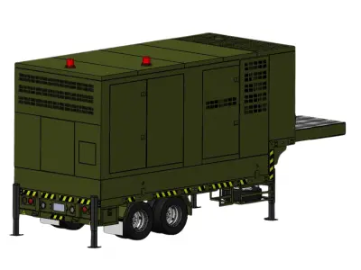 Military Generator Trailer 150kW 3D Model CAD FBX OBJ 3D model