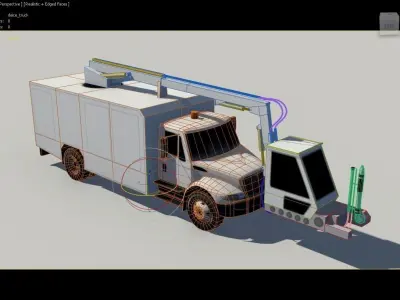 DAYSTAR DEICE TRUCK LOW POLY STATIC Low-poly 3D model