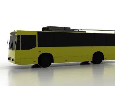 Trolleybus JUMZ-T2P Low Low-poly 3D model