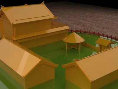 Chinese ancient house  3D model purchase
