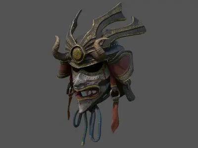 Samurai Helmet Low-poly 3D model purchase