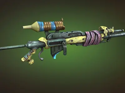 Desert sniper rifle Low-poly 3D model