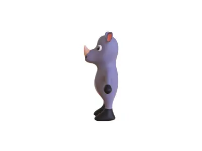 High-Quality 3D Cute Rhino for Games  Low-poly 3D model