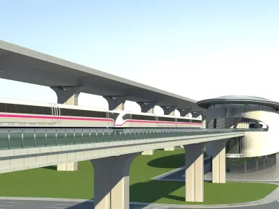 Light Rail Station 08 3D model