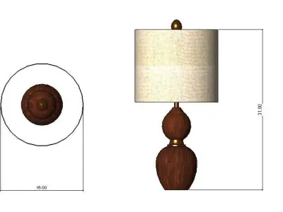 Wood Lamp Revit Family 3D model