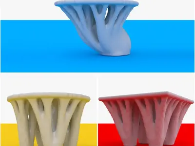 Organic Topological Tree-Like Tables 3D model