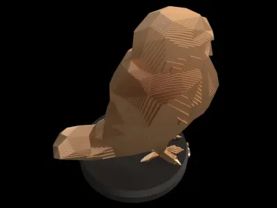 Parametric Owl Low-poly 3D model