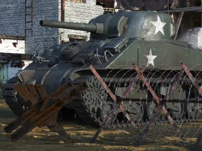M4 Sherman Combat Tank on Battlefield 3D model