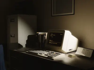 DEC VT220 - Retro Computer Low-poly 3D model